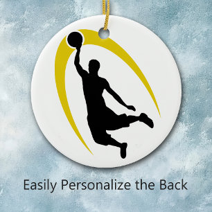 Black Gold Basketball Logo op maat Keramisch Ornament
