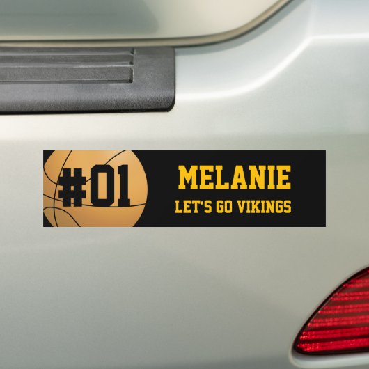 Black Gold Basketball-team Bumpersticker (Op auto)