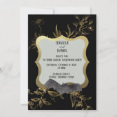 Black & Gold Bat Elegant Halloween Party Kaart (Voorkant)