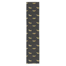 Black & Gold Bat Halloween Table Runner Korte Tafelloper