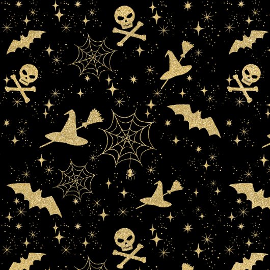 Black Gold Bat Witch Petten Skulls Glitter Hallowe Leggings