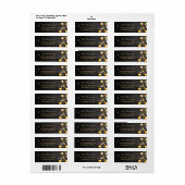 Black Gold Baubles kerstfeestdag adres Etiket (Full Sheet)