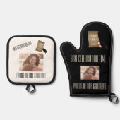 Black Gold BBQ Celebration Afstuderen aangekondigd Ovenwant & Pannenlap Set (Voorkant)