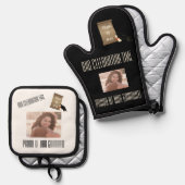 Black Gold BBQ Celebration Afstuderen aangekondigd Ovenwant & Pannenlap Set (Voorkant / Achterkant)