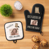 Black Gold BBQ Celebration Afstuderen aangekondigd Ovenwant & Pannenlap Set (Top down)