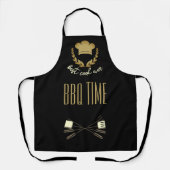 Black & Gold BBQ Time Beste Cook ooit Schort (Voorkant)