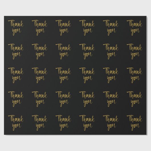 Black & Gold bedankt Cadeaupapier (Vlak)