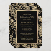  Black Gold-begrafenisfeest Kaart (Voorkant / Achterkant)