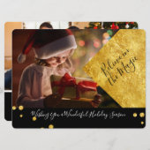 Black & Gold Believe in de magische kerstfoto (Voorkant / Achterkant)