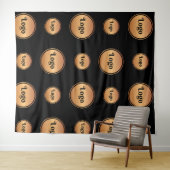 Black Gold Big Small Round Logo Step en herhaling Wandkleed (In Situ (horizontaal))