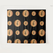 Black Gold Big Small Round Logo Step en herhaling Wandkleed (Voorkant (horizontaal))