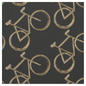 Black Gold Bike Pattern fietsen fietser Stof (Close Up)