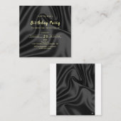 Black & Gold Birthday Invitation Informatiekaartje (Voorkant / Achterkant)