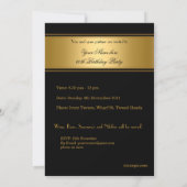 Black Gold Birthday Party Mannen 60th Wild Kaart (Achterkant)