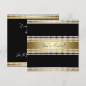 Black Gold Black Stropdas Party Bedrijfspartij Kaart (Voorkant / Achterkant)