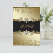 Black Gold Black Stropdas Party RSVP (Staand voorkant)