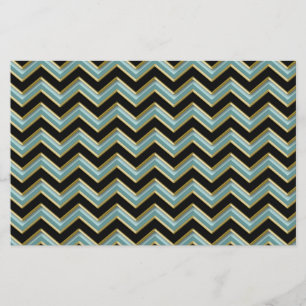 Black Gold Blauwgroen ZigZag Briefpapier