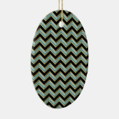 Black Gold Blauwgroen ZigZag Keramisch Ornament (Rechts)