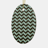 Black Gold Blauwgroen ZigZag Keramisch Ornament (Links)