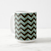 Black Gold Blauwgroen ZigZag Koffiemok (Voorkant links)