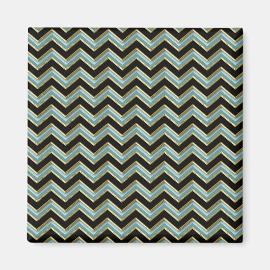 Black Gold Blauwgroen ZigZag Magneet (Voorkant)