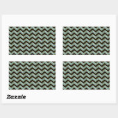 Black Gold Blauwgroen ZigZag Rechthoekige Sticker (Vel)