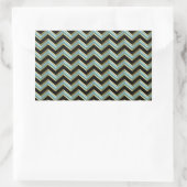 Black Gold Blauwgroen ZigZag Rechthoekige Sticker (Tas)
