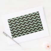 Black Gold Blauwgroen ZigZag Rechthoekige Sticker (Envelop)