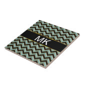 Black Gold Blauwgroen ZigZag Tegeltje (Zijkant)