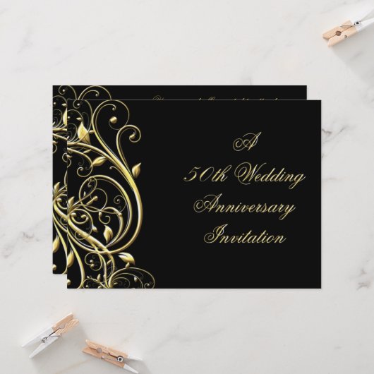 Black Gold Bloei 50-jarig Jubileum Kaart (Voorkant / Achterkant in situ)