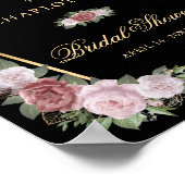 Black Gold Blush Bloemen Vrijgezellenfeest Welkoms Poster (Hoek)