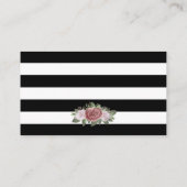 Black Gold Blush Pink Floral Wedding Registry Informatiekaartje (Achterkant)