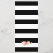 Black Gold Blush Pink Waterverf Floral Wedding Menu (Achterkant)