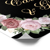 Black Gold Blush Pink Weddenkaarten en cadeaubonne Poster (Hoek)