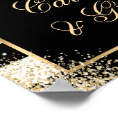 Black Gold Blush Pink Weddenkaarten en cadeaubonne Poster (Hoek)