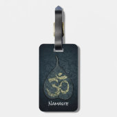 Black & Gold Bodhi Leaf OM-symbool YOGA-instructeu Bagagelabel (Achterkant verticaal)