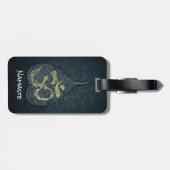 Black & Gold Bodhi Leaf OM-symbool YOGA-instructeu Bagagelabel (Achterkant horizontaal)