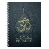 Black & Gold Bodhi Leaf OM-symbool YOGA-instructeu Notitieboek (Voorkant)