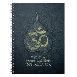 Black & Gold Bodhi Leaf OM-symbool YOGA-instructeu Notitieboek