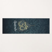 Black & Gold Bodhi Leaf OM-symbool YOGA-instructeu Yogamat (Voorkant (horizontaal))