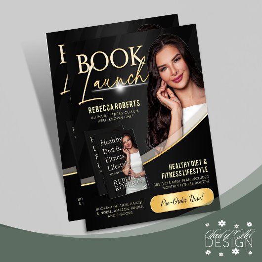 Black & Gold Book Release Auteur en flyer