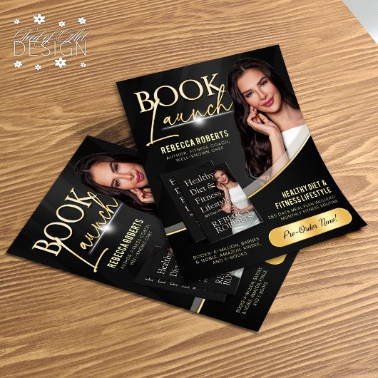 Black & Gold Book Release Auteur en flyer