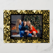 Black GOLD Botanical Lijst Folie Feestdagenkaart (Voorkant)