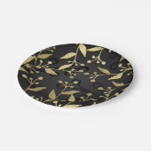 Black Gold Botanical Modern Rustic Branches Party Papieren Bordje (Gekanteld)