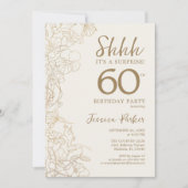 Black Gold Botanical Surprise 60th Birthday Kaart (Voorkant)