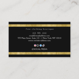 Black Gold Boutique Business Card Minimal Elegant Visitekaartje