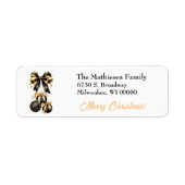 Black Gold Bow Holiday Bulb Trio Retouradres Etiket (Voorkant)