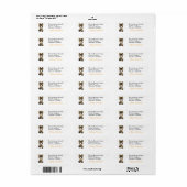 Black Gold Bow Holiday Bulb Trio Retouradres Etiket (Full Sheet)