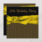 Black Gold Bow Vrouwen 50ste Verjaardagsfeest Kaart (Voorkant / Achterkant)