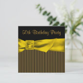 Black Gold Bow Vrouwen 50ste Verjaardagsfeest Kaart (Staand voorkant)